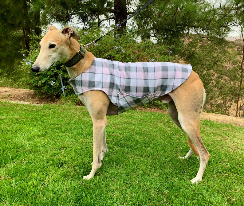 Greyhound Coat XL Dog Jacket Dog Coat Pink Charcoal Etsy