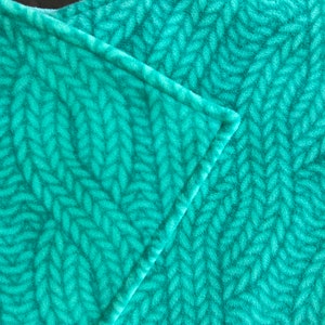 Greyhound Coat | XL Dog Jacket | Big Dog Coat | Mint Green Cable Knit Print Fleece with Mint Green Fleece Lining