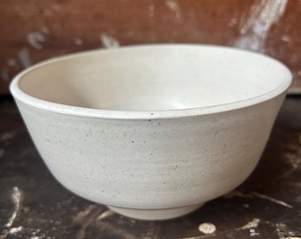 Ramen Bowl - Wheel Thrown Ceramic Noodle Bowl, Speckled Porcelain