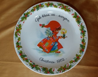 holly hobbie commemorative edition plate 1972 Holly hobbie plate commemorative edition *christmas 1972* made in.