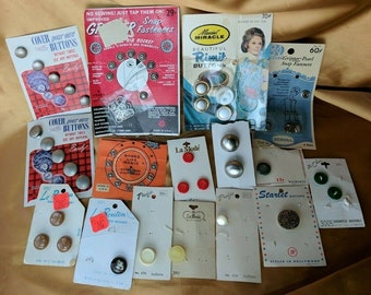Assorted Vintage buttons and More on original cards crafts sewing