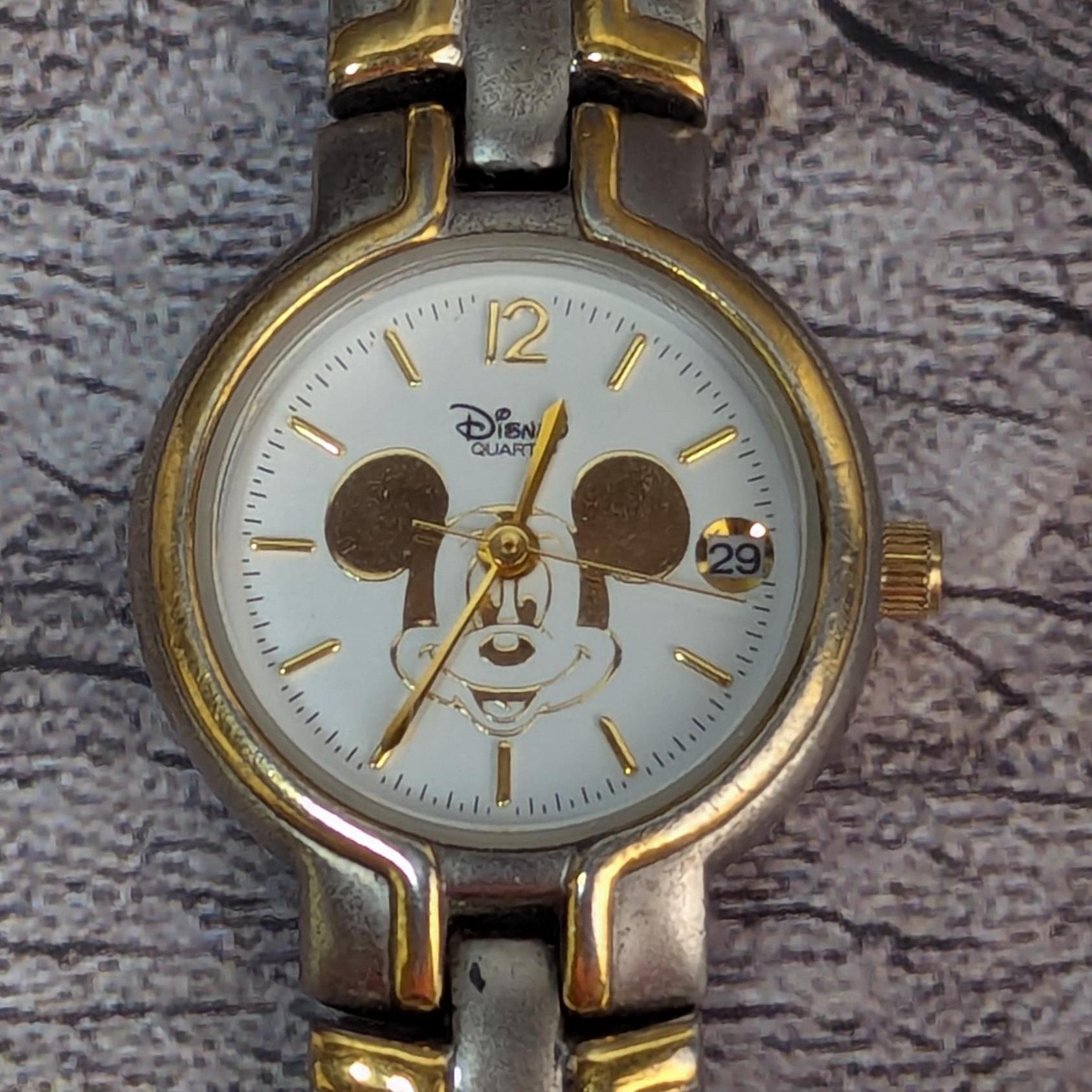 Disney Resort Mickey Watch  Accutime Japan Gold Accent White Link Band Small Disney Accutime Women main image 4