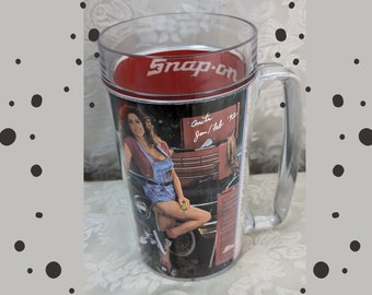 Vintage SNAP-ON Tools Thermo Serv Mug Pin Up Calendar Girl Anita Jan / Feb 92