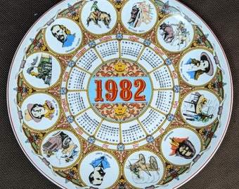 Vintage Wedgwood 1982 Calendar Plate WILD WEST Twelfth 12th in Series England