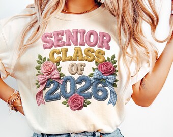 Shirt senior 2026 comfortkleuren | Coquette Floral Class of 2026 Youth