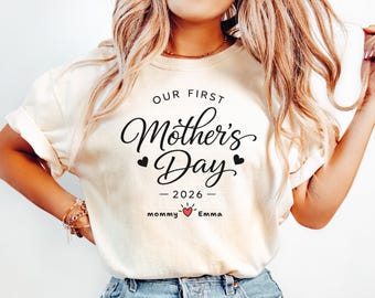 First Mothers Day Shirt | Personalized Comfort Colors Tee New Mom 2026