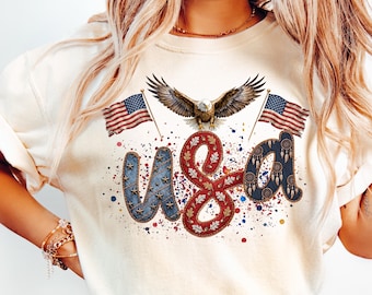 Comfort Colors 4 juli-shirt, 250-jarig jubileum VS-splatter-T-shirt