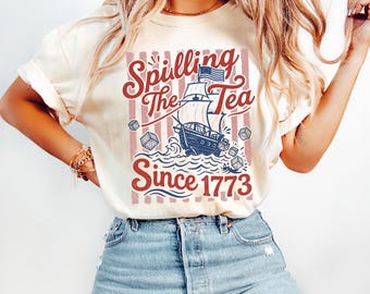 Morsen van de thee sinds 1773 Shirt, grappig patriottisch VS-T-shirt, preppy patriottisch VS-shirt