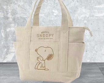 Borsa tote in velluto a coste Disney Snoopy