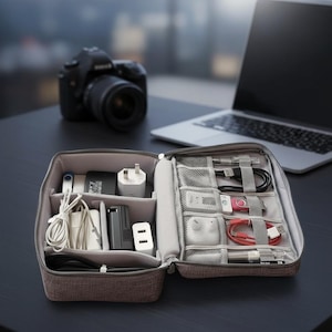 Travel Cable Storage Bag Portable Waterproof Digital organiser, Electronic Gadget Storage Case