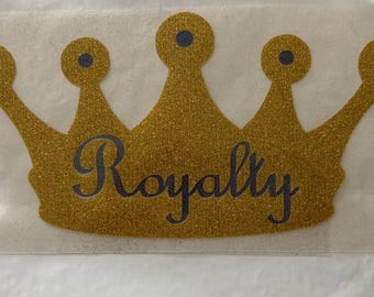 Glitter Princess Tiara Crown Iron-On T-Shirt Transfer Patch – School Leaver, Fancy Dress, Unisex
