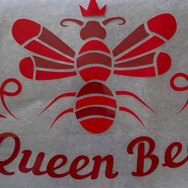 Iron On Queen Bee Vinyl Heat Transfer Iron-on Applique for DIY Hot Fix Apparel or Tote Bags