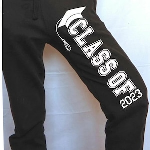 Vertical Senior Transfers Ready To Press Class Of 2025-2028 Iron-On Glitter or Smooth Vinyl Heat Iron-on Applique For Jogger Pants