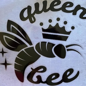 Iron On Queen Bee Vinyl Heat Transfer Iron-on Applique for DIY Hot Fix Apparel or Tote Bags