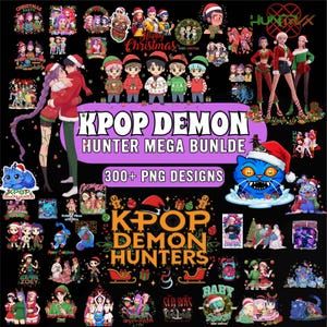 Paquete de archivos SVG de Cazadores de Demonios Kpop / Imágenes PNG de anime Kpop / 300 archivos, 175 diseños / Descarga digital para Cricut, Silhouette y Canva