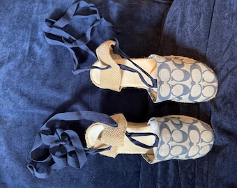 Coach Espadrille Lace-Up Wedges