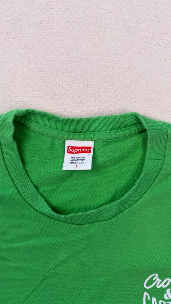Supreme Crooks & Castles T Shirt Green Size L Vintage Streetwear USA Made Graphic Tee Y2K Hype Designer Mens Tee View 4