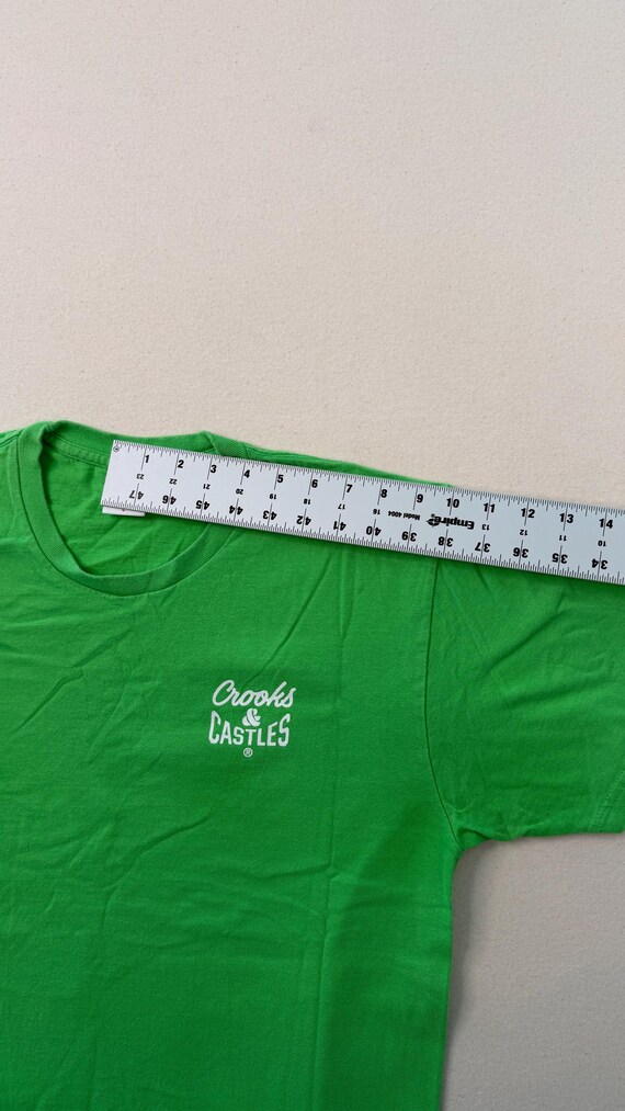 Supreme Crooks & Castles T Shirt Green Size L Vintage Streetwear USA Made Graphic Tee Y2K Hype Designer Mens Tee View 5
