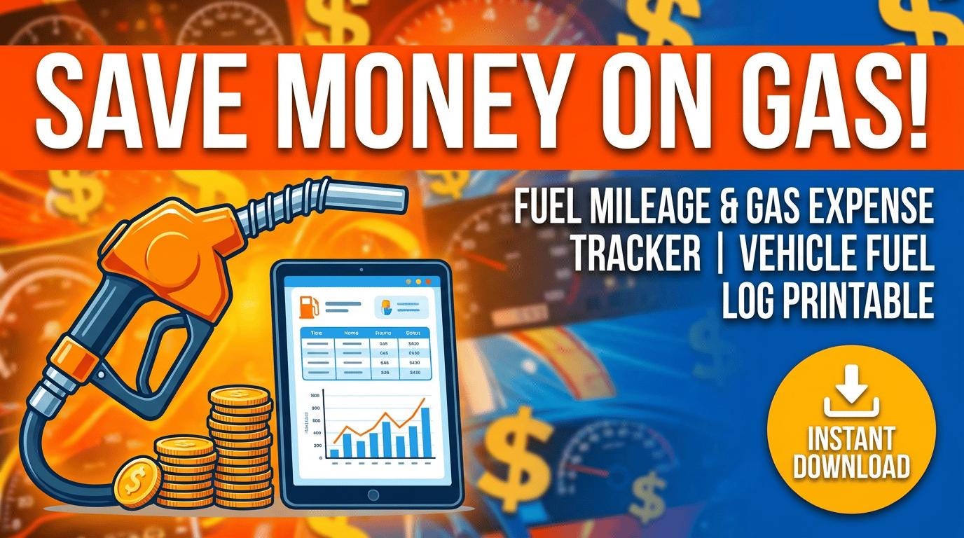 Fuel Mileage & Gas Expense Tracker | Vehicle Fuel Log Printable - Etsy