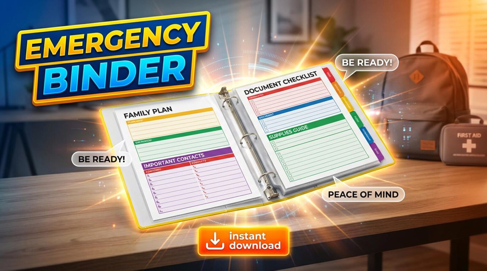 Emergency Preparedness Binder Printable | Family Emergency Plan ...