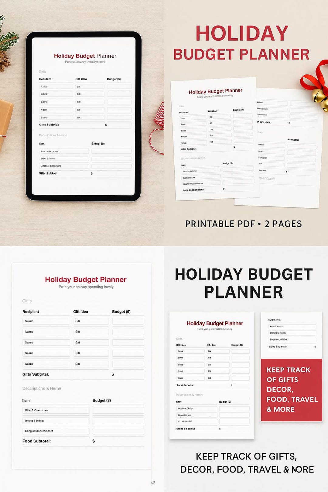 Printable Holiday Budget Planner | Christmas Budget Tracker - Etsy