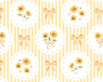 Sunflower Seamless Pattern, Floral Digital Paper, Watercolor Flower Pattern, Spring Scrapbook, Coquette Summer Design