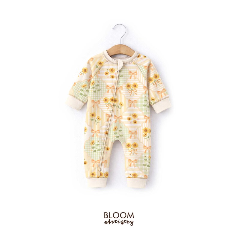 Padrão Patchwork de Girassóis Sem Costura, Papel Digital Floral Xadrez, Papel para Scrapbook de Primavera, Design de Verão em Aquarela imagem 2