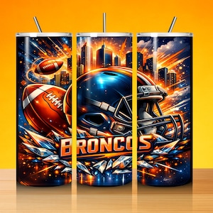 Bronco Tumbler Wrap PNG, Mascot Sublimation (Digital Download)