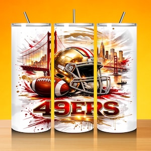 San Francisco Tumbler Wrap, 20oz Skinny Tumbler PNG, Sport Mascot Sublimation, Football Tumbler Design, Digital Download, 20oz Tumbler Art