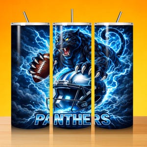 Football Tumbler Wrap, Panthers Tumbler Design, 20oz Skinny Tumbler Wrap PNG, Mascot Sublimation Tumbler PNG, Football png, football png