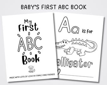 Animal Theme Activity ABC Coloring Book for Baby Shower