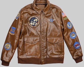 James Men’s Brown Airmen Leather Jacket