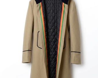 Paradise Jacket Handmade Jodie Whittaker Inspired Rainbow Hooded Trench Coat – Celebrity Style Jacket