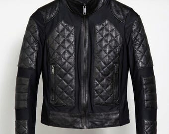 Paradise Jacket Handmade Women’s Black Quilted Corset Motorcycle Jacket | Custom Celebrity Style