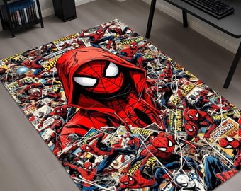 Spiderman Rug, Comic Book Style, Superhero Kids Room Decor