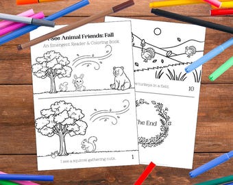 I See Animal Friends: Fall Edition | Emergent Reader & Coloring Book