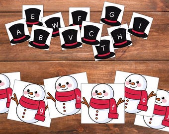 Snowman Alphabet Match | Uppercase & Lowercase Letter Matching