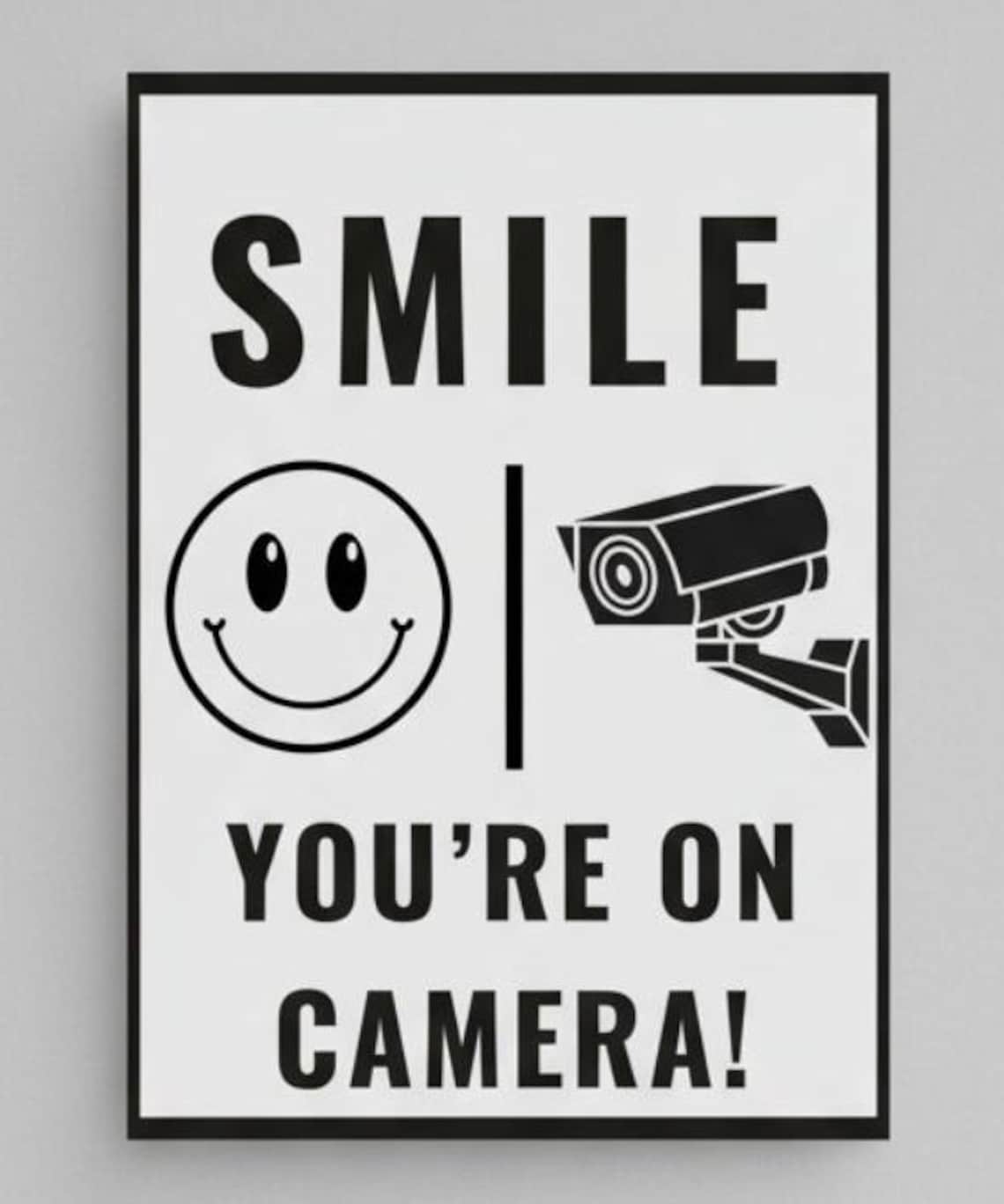 Smile You're on Camera Printable Poster Sign | Security Notice Camera ...