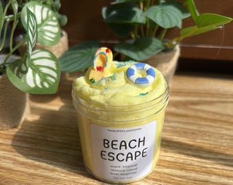 Yellow Cloud Slime: Beach Escape, Tropical Scent, Beginner Friendly Texture