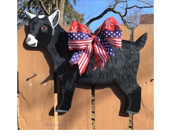 For new custom, 19” Door hanger, goat door hanger, Barn decoration, Pygmy goat, Mini goat door hanger, whimsical, welcome sign,