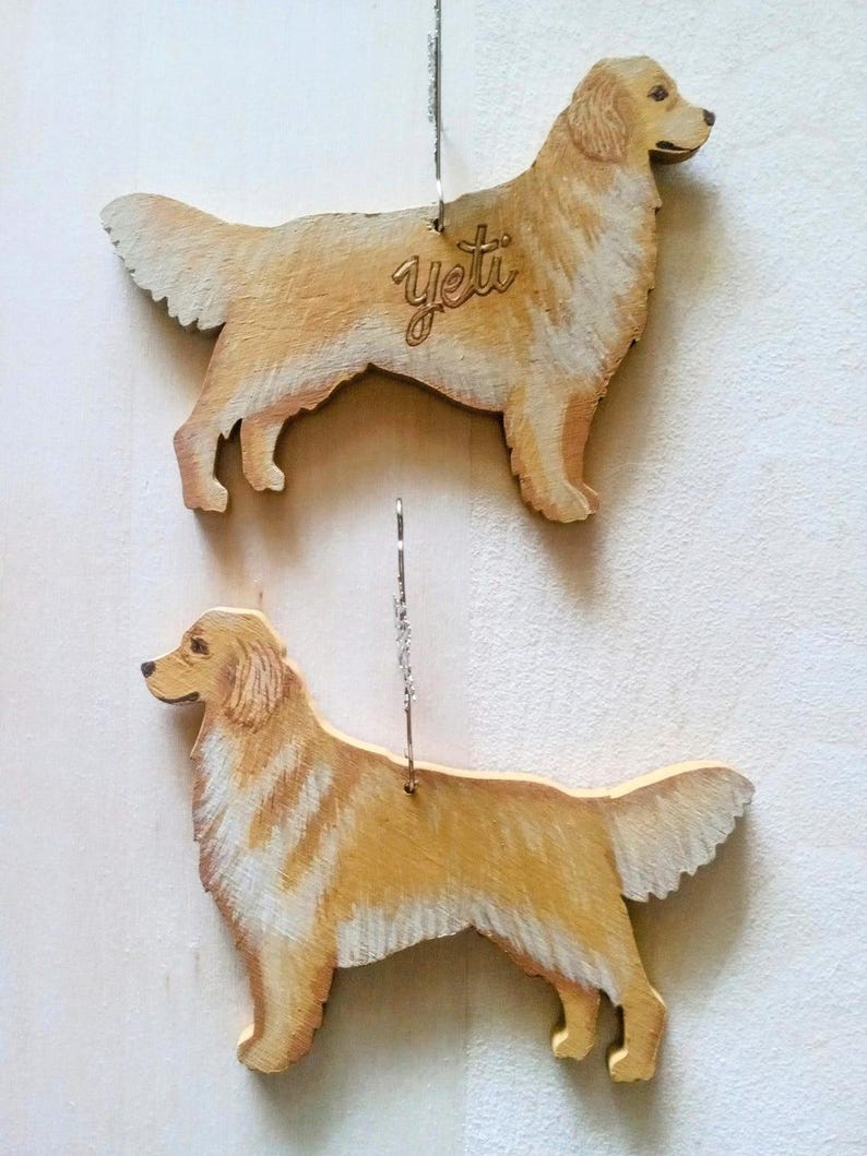 Golden Retriever Ornament, Ready to Ship, Can Personalize With Name