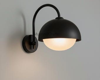 Lámpara colgante moderna en negro mate, lámpara de techo minimalista escandinava, lámpara colgante contemporánea.