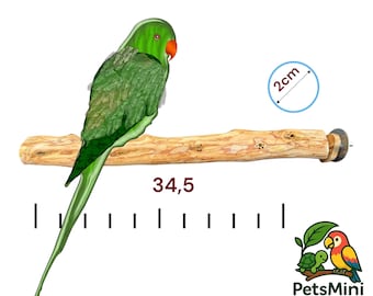 "Handgefertigte Vogelstange aus Olivenholz - ""Nature Grip"" Vogelkäfig-Accessoire."