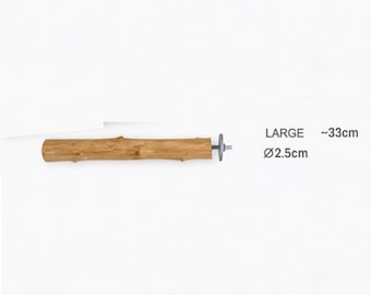 Handgefertigte Sitzstange (33 cm) aus Olivenholz | Natürlicher Zweig für Papageien