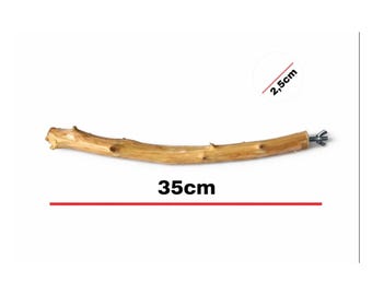 Handgefertigte Sitzstange aus Olivenholz (35cm) | Natürliches Papageienkäfig-Zubehör
