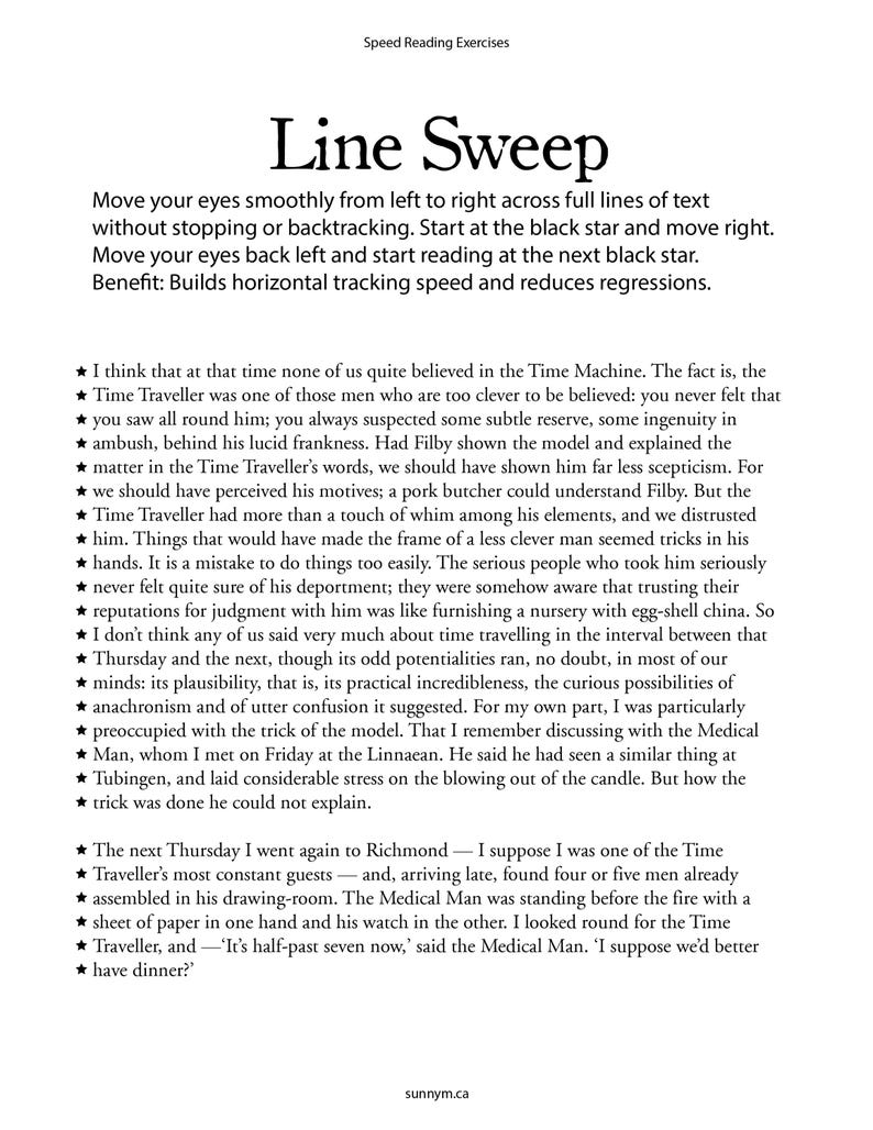 25 Printable Speed Reading Exercises - for Every Age - Etsy UK