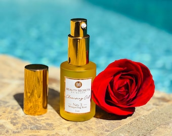 Organic Tsubaki + Rose Facial Cleansing Oil | Makeup & Sunscreen Remover | Double Cleanse | Soap-Free Oil Cleanser