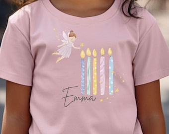 Geburtstag Shirt, Fee T-Shirt, personalisierbar, Birthdayshirt, Geburtstagskerzen, Little Fairy, Geburtstagsparty, Geburtstagskind, Geschenk