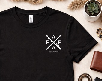 Schlagzeug Papa Shirt, Drummer Dad T-Shirt, Papas Edition, Vatertag Geschenk, personalisierbares Geburtsjahr Kind, Geschenk Mann, Music Dad