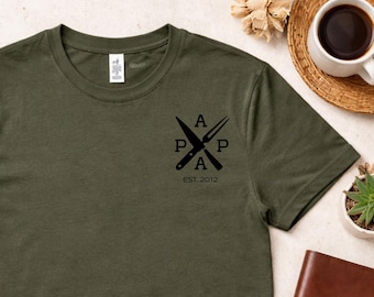 BBQ Papa Shirt, Cooking Dad T-Shirt, Papas Edition, Vatertag Geschenk, personalisierbares Geburtsjahr Kind, Geschenk Mann, Hobby Grillen